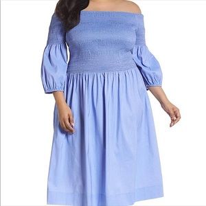 Nordstrom Chelsea28 Smocked Balloon Sleeve Midi Dress